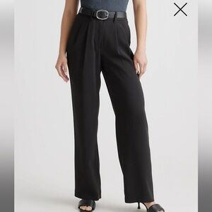 QUINCE women’s Stretch Crepe Pleated Wide Leg Pants black size 12